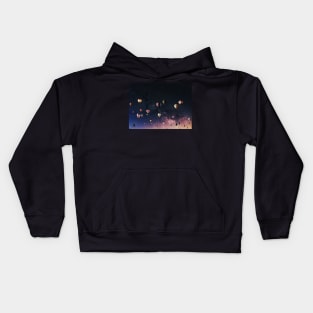 Balloons in the cosmos Kids Hoodie